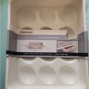 Set of 2/ new Essentials White Egg Holder Shelf